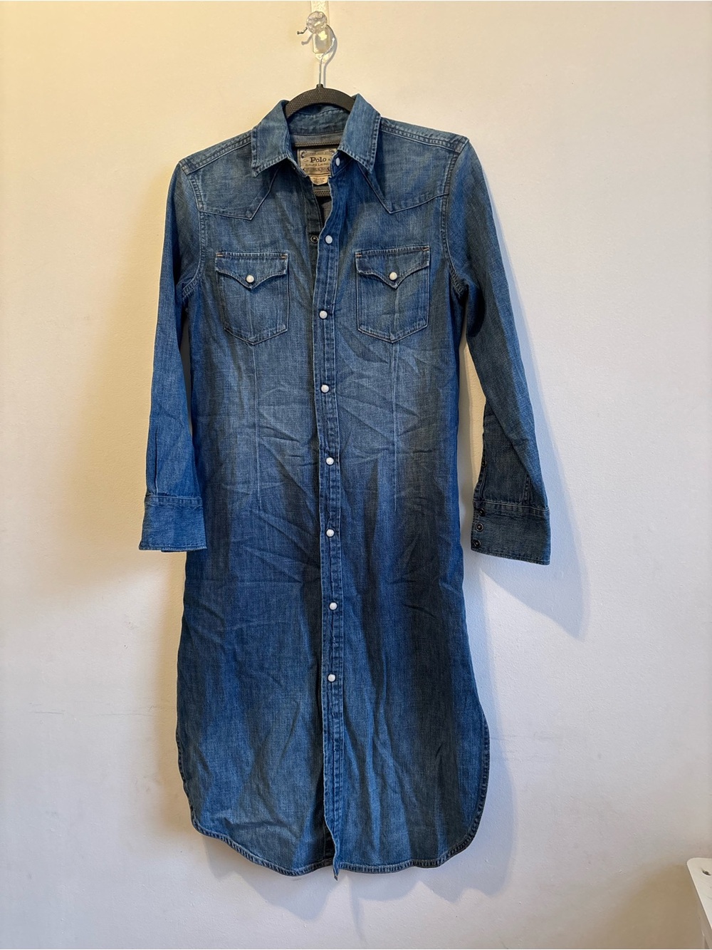 Ralph Lauren Blue Denim Long-Sleeve Shirt Dress